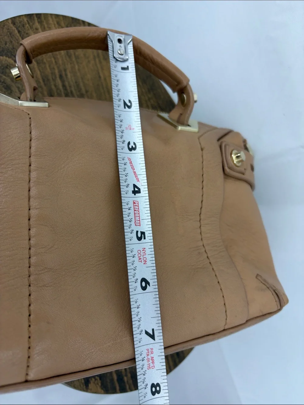 Botkier Flatiron Mini Satchel Small Camel Tan Leather Purse Crossbody Bag